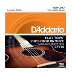 Muta corde chitarra acustica D'ADDARIO EFT15 - semi flat - phosphor bronze - cal. .010 .014 .023 .030 .039 .047