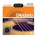 Muta corde chitarra acustica D'ADDARIO EXP15 - phosphor bronze coated - cal. .010 .014 .023 .030 .039 .047