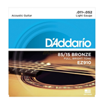 Muta corde chitarra acustica D'ADDARIO EZ910 - bronze 85/15 - cal. .011 .015 .022 .032 .042 .052