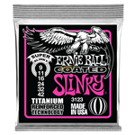 Muta corde chitarra elettrica ERNIE BALL 3123 Coated Titanium Super Slinky - .009 .011 .016 .024w .032 .042