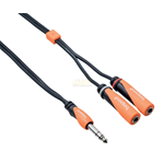 Cavo patch BESPECO SLYS2X100 J/stereo 6,3 - 2 x presa J/stereo 6,3 - 1 m