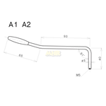 Leva tremolo GOTOH A2C diam. mm. 5 - manopola nera