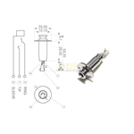 Presa jack acustica stereo PARTSPLANET TM7 CR - con flangia per viti