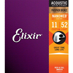 Muta corde chitarra acustica ELIXIR 16027 NANOWEB - phosphor bronze - cal. .011 .015 .022 .032 .042 .052