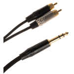 Cavo pacth QUIK LOK JUST/JS2RCA - 2   J/stereo 6,3 - 2 x RCA  lungh. 2 m per connessione al mixer da PC, da uscite cuffie, cellulari