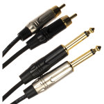 Cavo pacth QUIK LOK JUST/2RCA2JM - 2   2 x J 6,3 - 2 x RCA  lungh. 2 m per connessione al mixer da PC, da uscite cuffie, cellulari