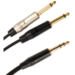 Cavo pacth QUIK LOK JUST/JS2JM - 3  1 x J 6,3 stereo - 2 x J 6,3  lungh. 3 m per connessione al mixer da PC, da uscite cuffie, cellulari