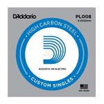 Corda acciaio chitarra elettrica/acustica D'ADDARIO PL008 - liscia cal. 008